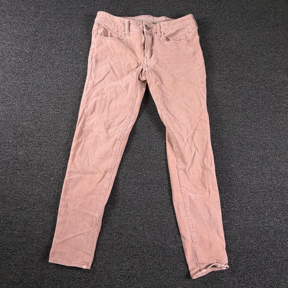 American Eagle Jeggings Womens 6 (30x27) Sateen X4 360 Super Stretch Pink